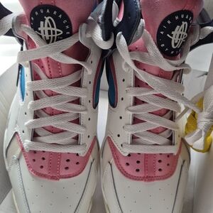Nike Huarache Pink and White Athletic Shoes
